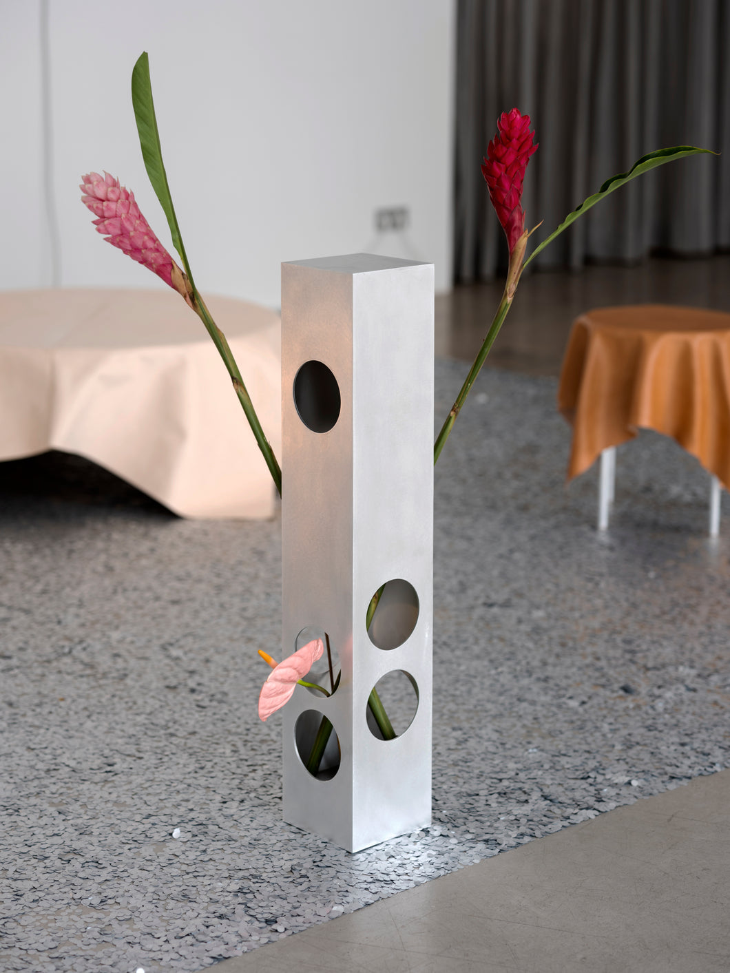 Tower vase aluminium by Gonzalez Haase